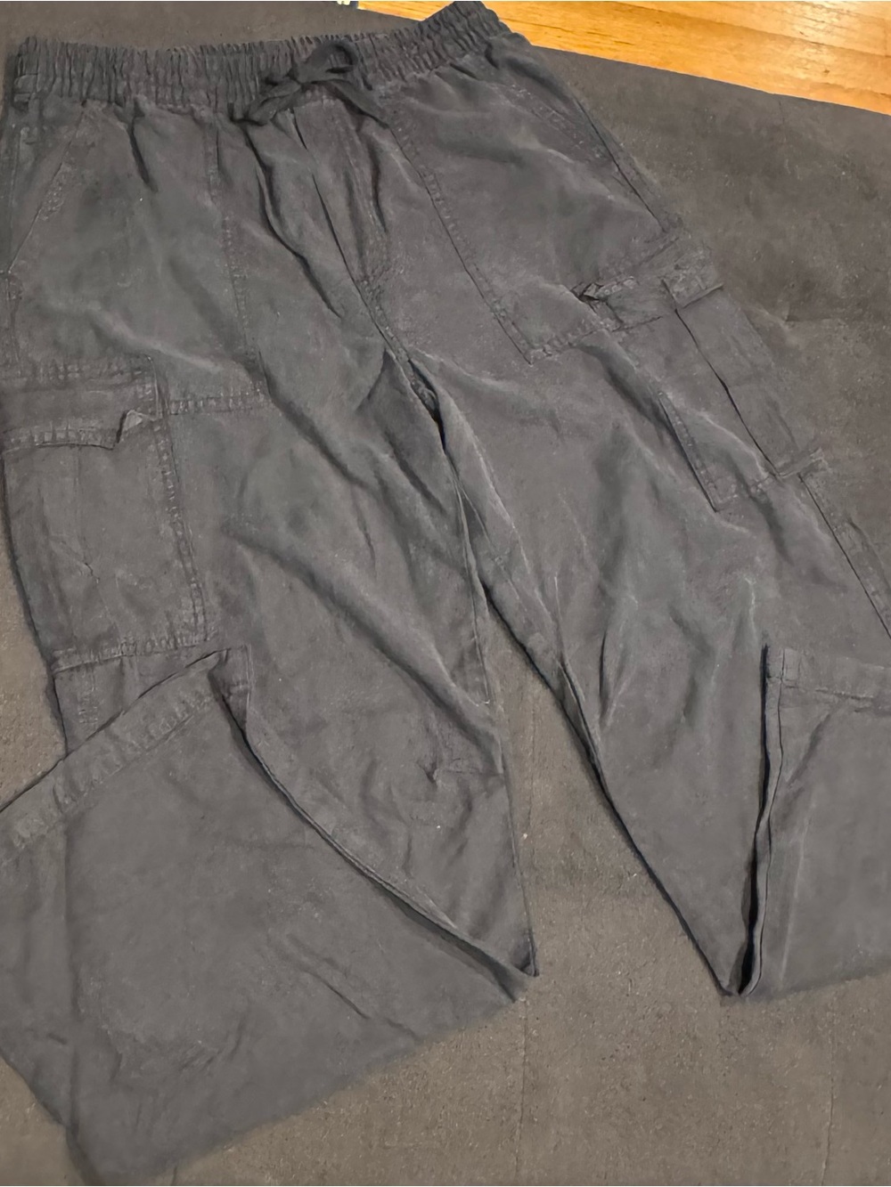 aerie Black Cargo Jogger Pants with Utility Pockets